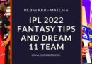 rcb vs kkr dream11 predictions