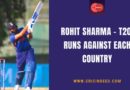 rohit t20 runs against each country