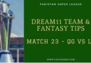 QG vs LQ Dream11 Team