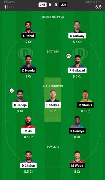 CSK vs LSG Dream11 Team 2023