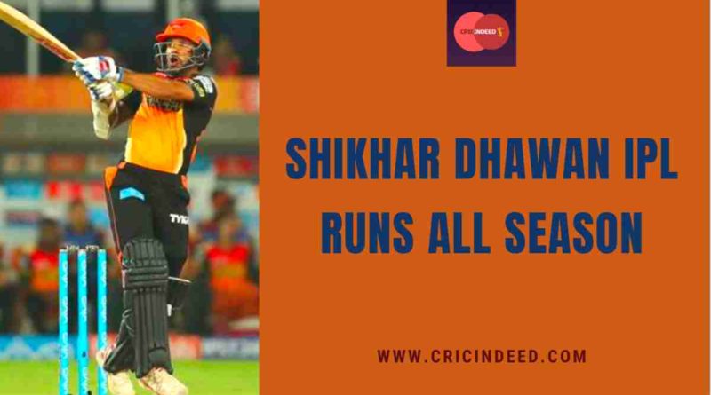 shikhar dhawan ipl runs all season