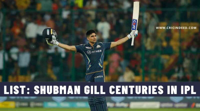 List: Shubman Gill Centuries in IPL