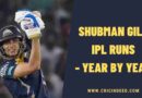 Shubman Gill IPL Runs - Year by Year
