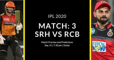 SRH vs RCB Match 3 of IPL 2020 Probabale Playing XI Analysis