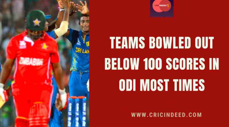 teams bowled out below 100 runs most times