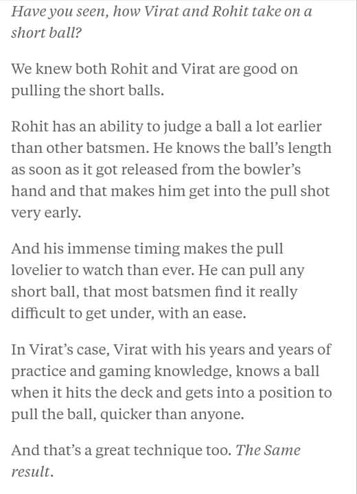 Techniques of Rohit and Virat