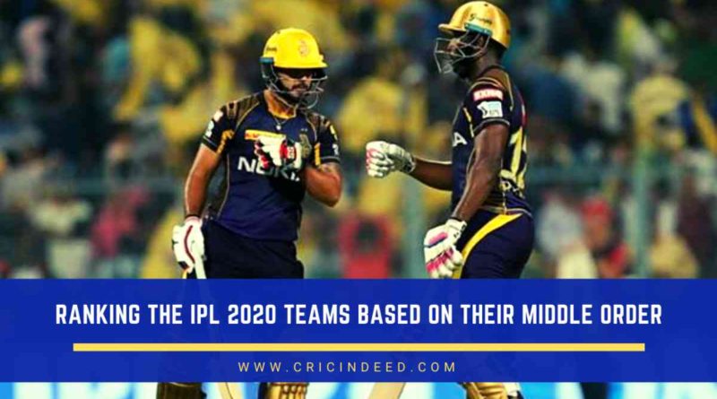 Top 5 ipl 2020 teams with the best middle order