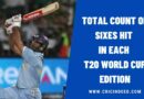 Total Count of Sixes Hit in Each T20 World Cup Edition
