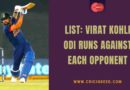 virat odi runs against each team