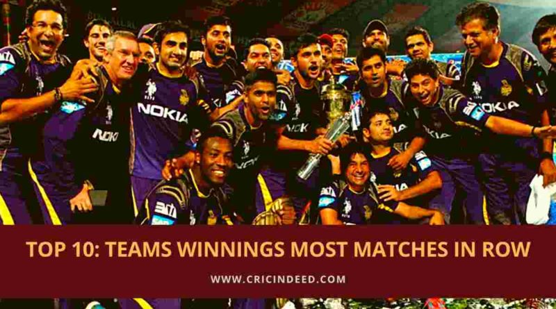 winning most matches in row in ipl