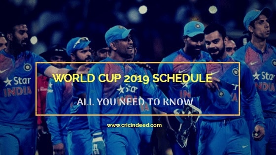 Cricket World Cup 2019 Schedule