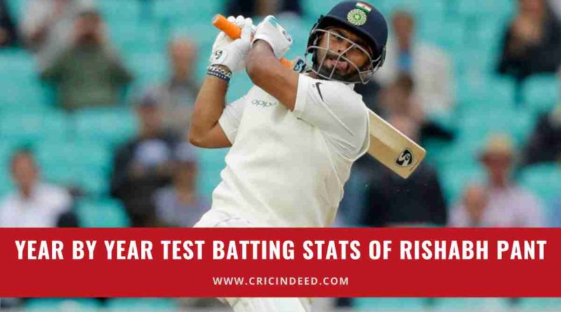 year by year test runs of rishabh pant