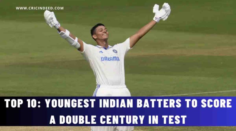 Top 10: Youngest Indian Batters to Score a Double Century in Test